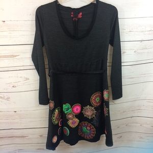 Ladies Black Desigual Boho Dress